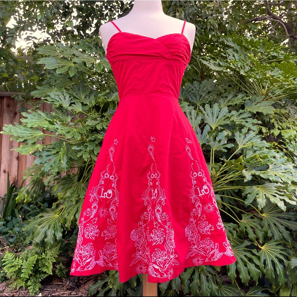 Miss Lo red 100% cotton corset dress